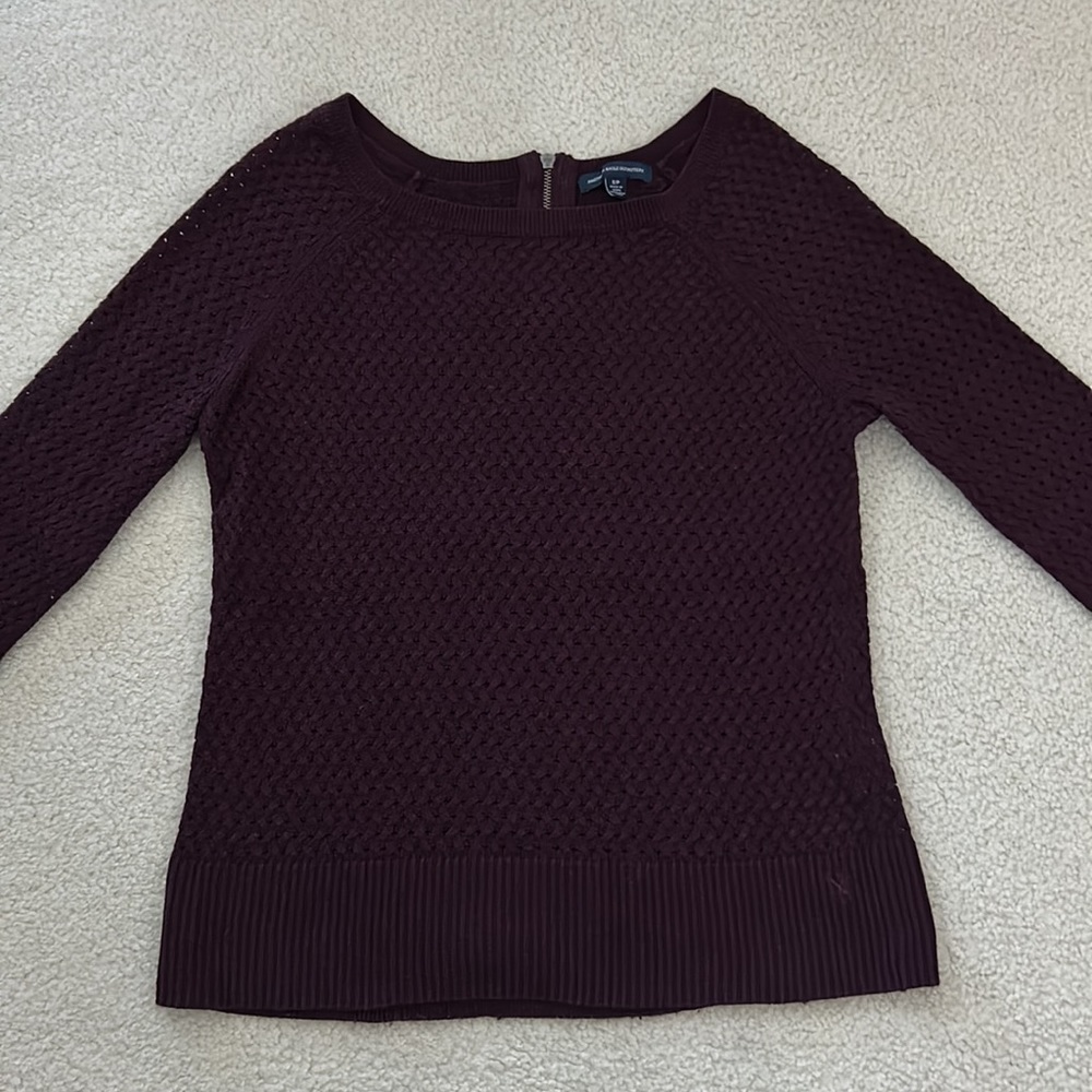 American Eagle Burgundy Crew Neck Sweater Size S